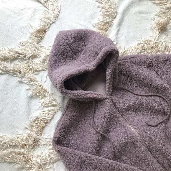Dusty Purple Cropped Teddy Fleece Jacket 💕💕 - Picture 3 of 6